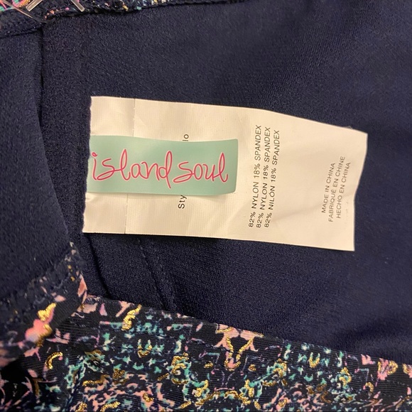 ISLAND SOUL Macrame High Navy Metallic Tankini Top - Picture 12 of 13